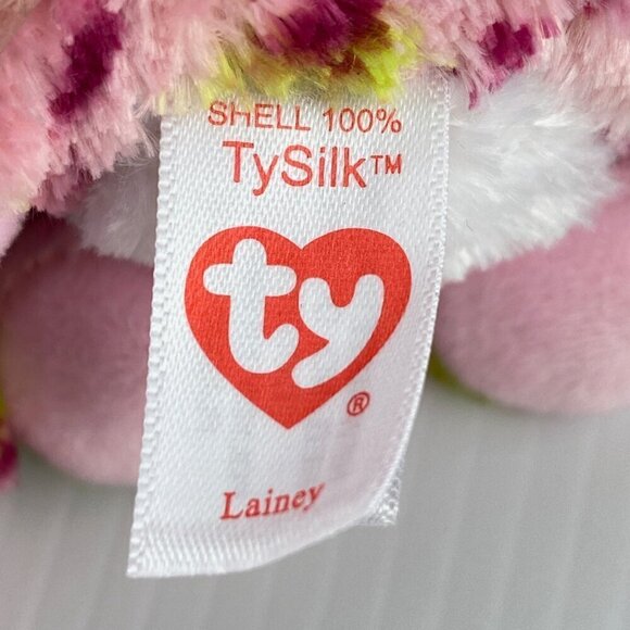 Ty Beanie Boos Lainey Plush Pink Spotted Leopard 2021 TySilk 6 inch Teddybear - Picture 6 of 11